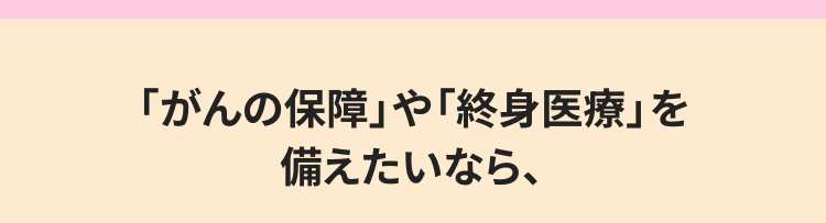 「がんの保障」 や 「終身医療」を
備えたいなら、