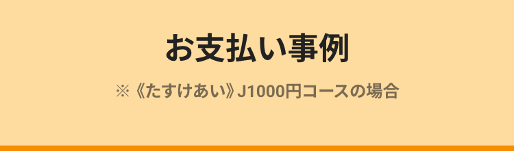 お支払い事例
※ 《たすけあい》 J1000円コースの場合